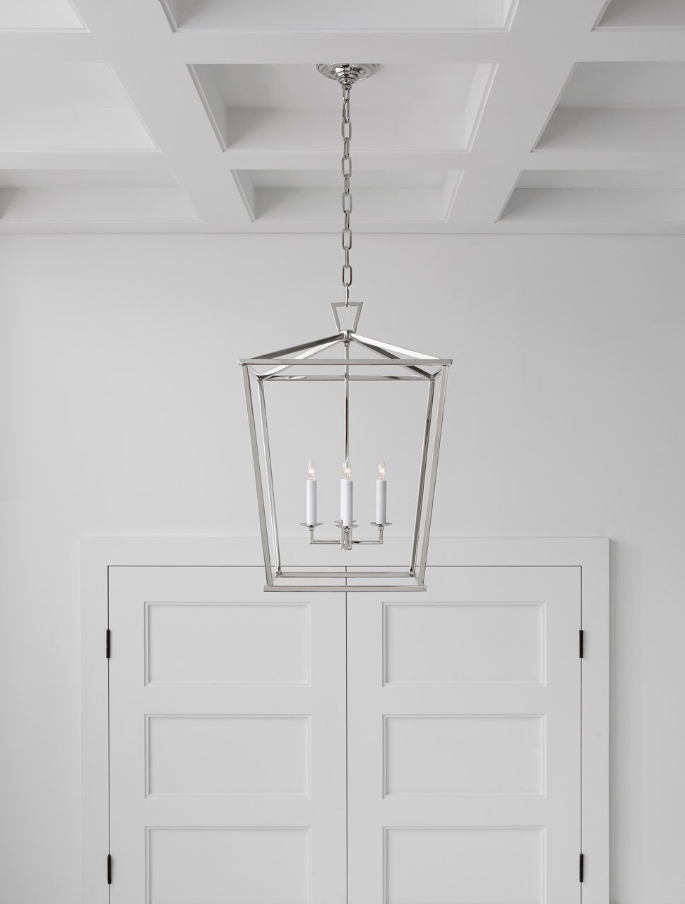 Darlana Medium Lantern - Polished Nickel