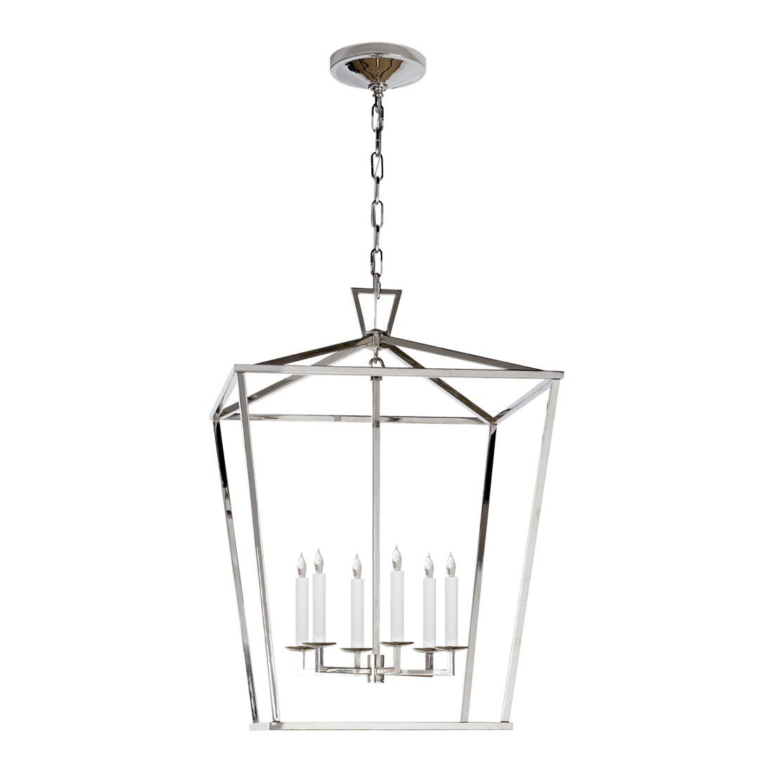 Darlana Large Lantern - Polished Nickel