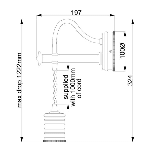 Douille 1 Light Wall Light - Black & Polished Brass