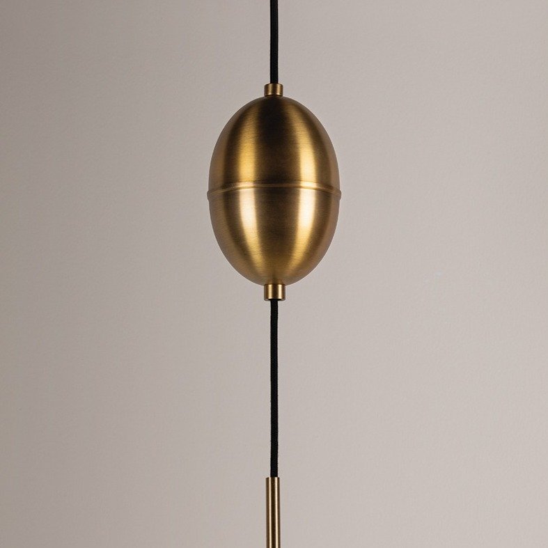 Fontana 1 Light Pendant Light - Patina Brass & Soft Sand
