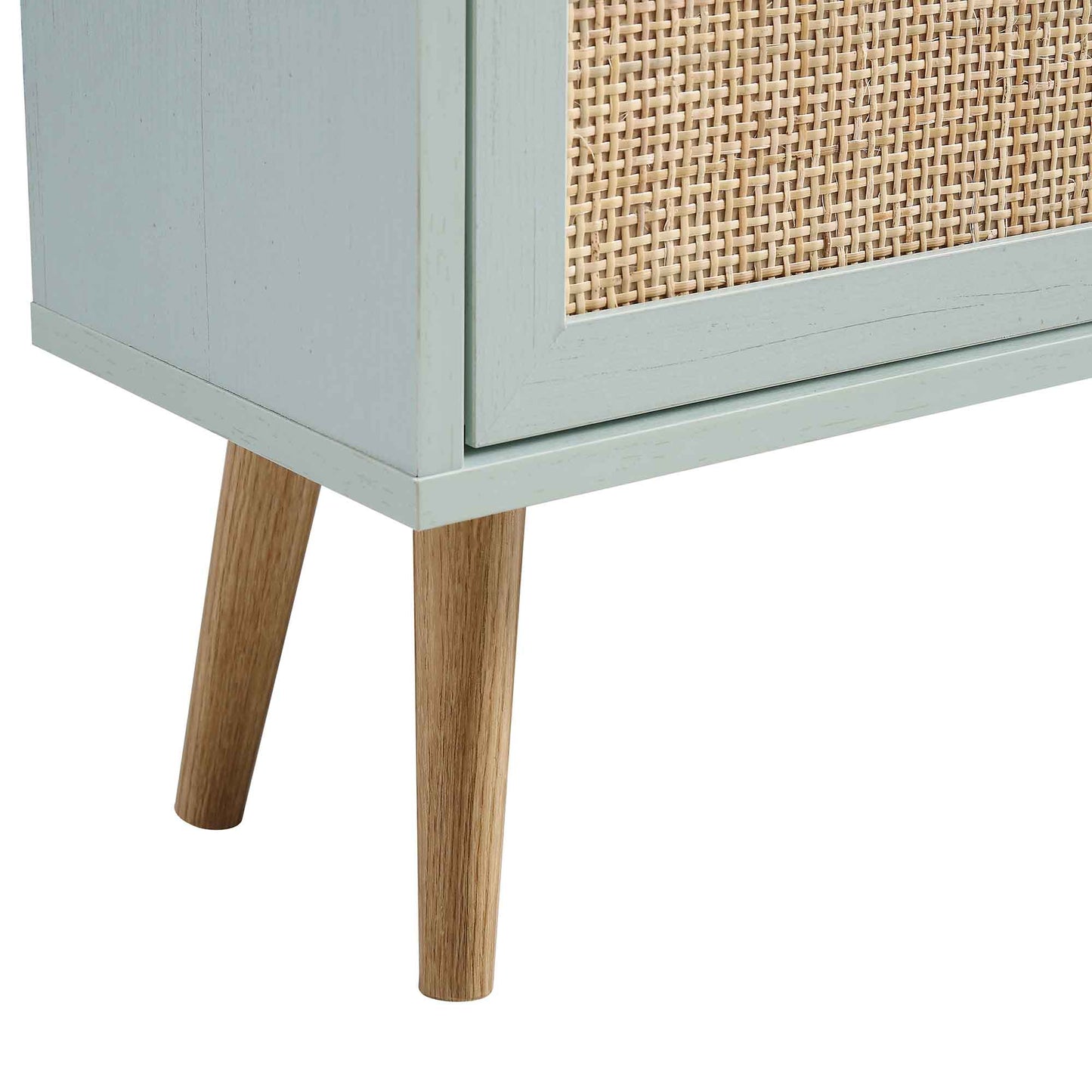 Frances Rattan 3 Tier Shoe Storage Cabinet, Mint