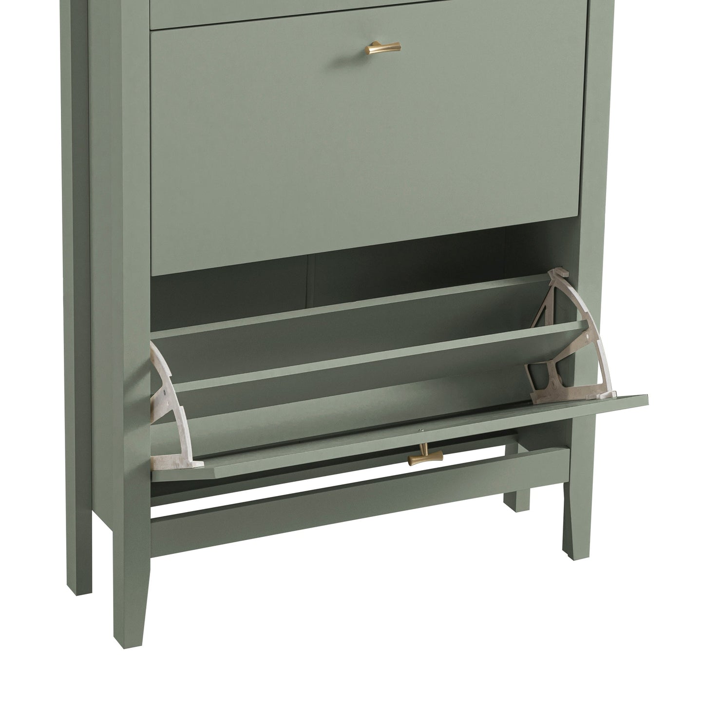 Oakham 2-Tier Shoe Cabinet with Top Drawer, Desert Sage