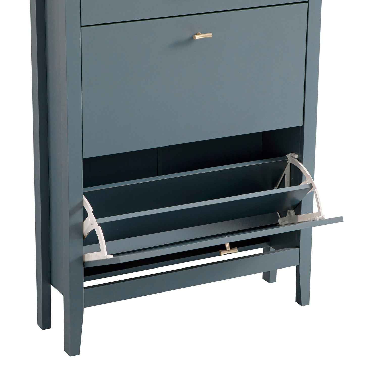 Oakham 2-Tier Shoe Cabinet with Top Drawer, Stormy Blue