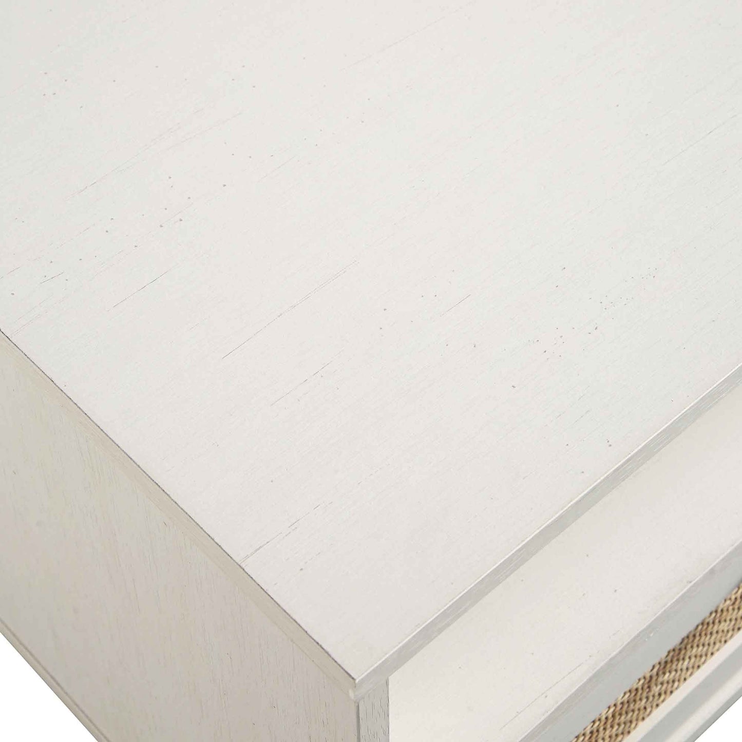 Frances Woven Rattan 160cm 3-Drawer TV Unit, White