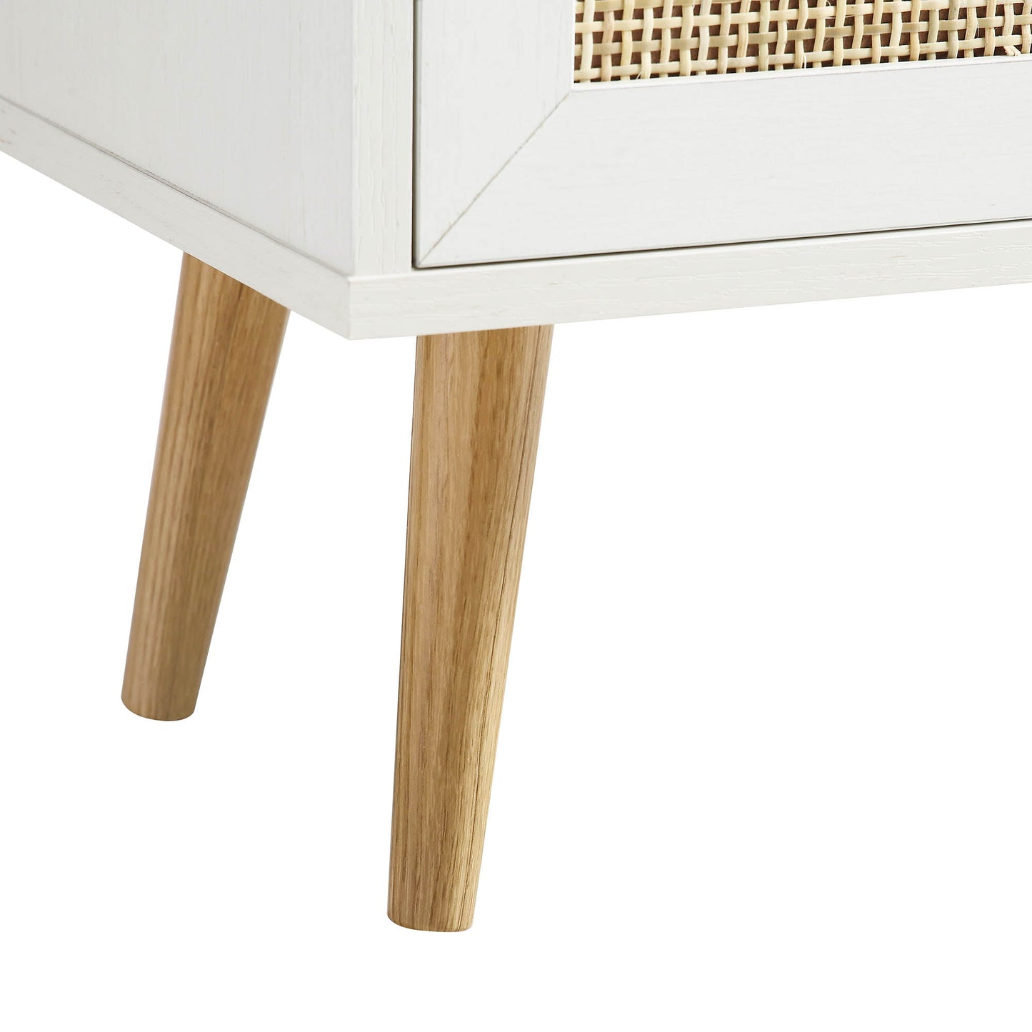 Frances Woven Rattan 2-Door Bathroom Undersink Unit, White