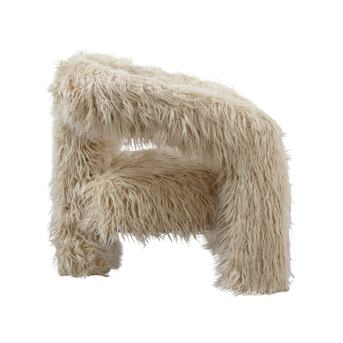 Deja Accent Chair - Ivory Faux Fur