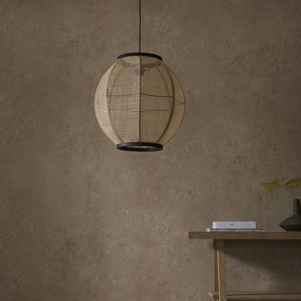 Zane Rounded Pendant Light - Natural & Black
