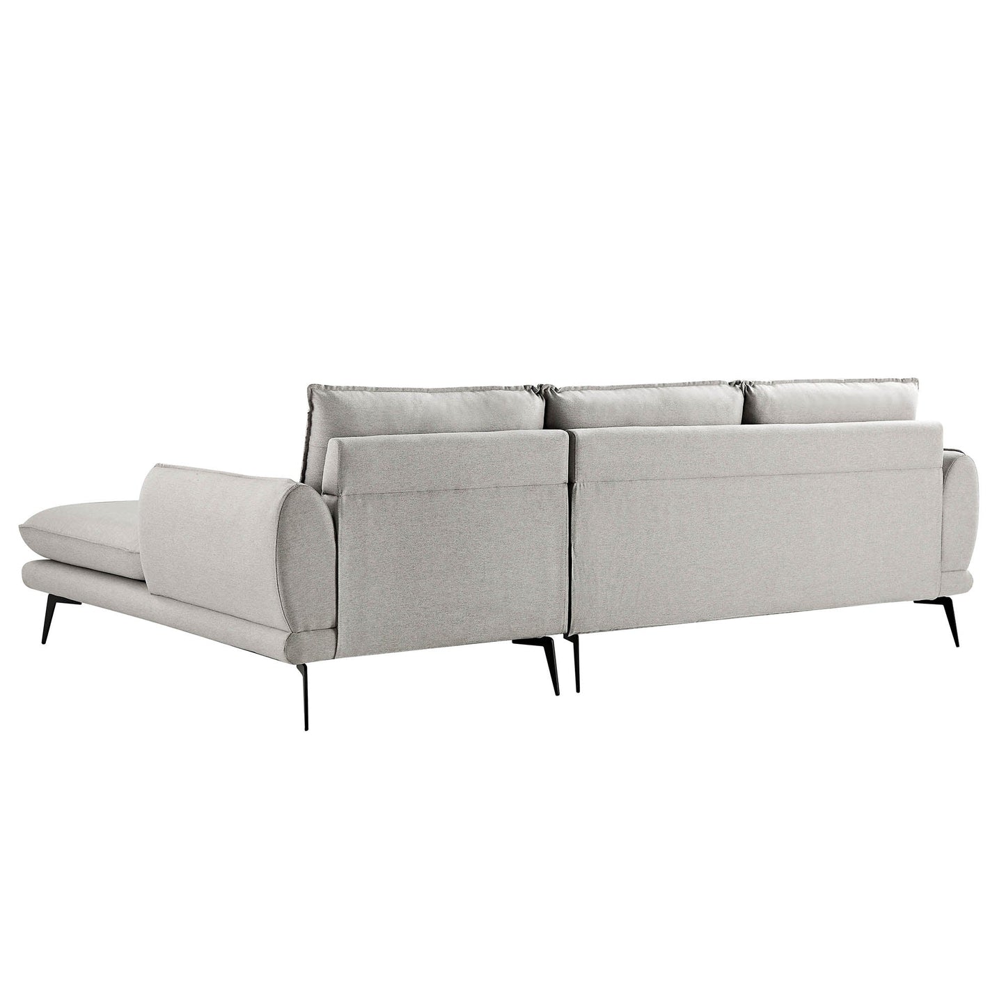 Obriel Grey Marl Fabric Sofa, Grande Chaise Sofa Right Hand Facing