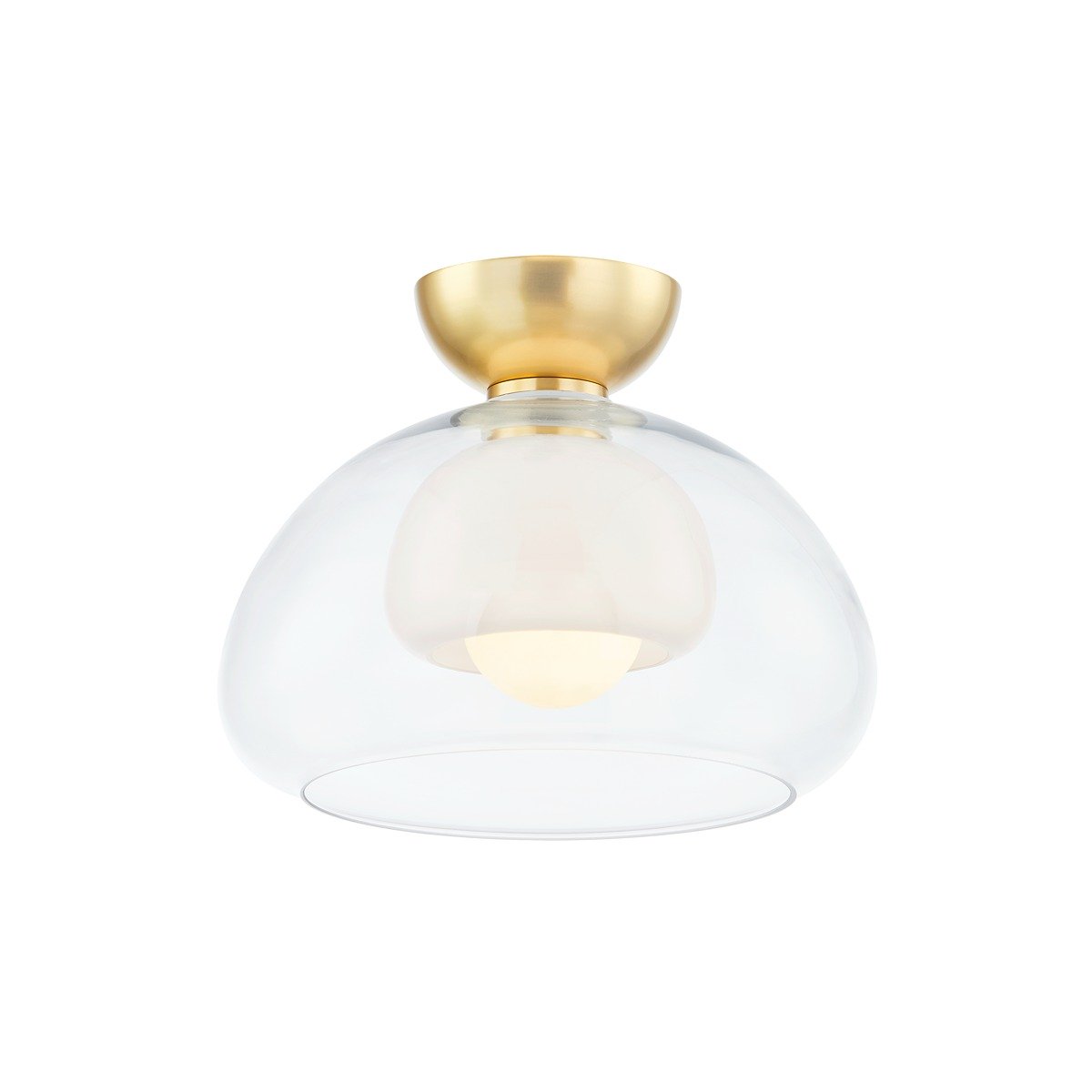 Cortney 1 Light Semi Flush - Aged Brass