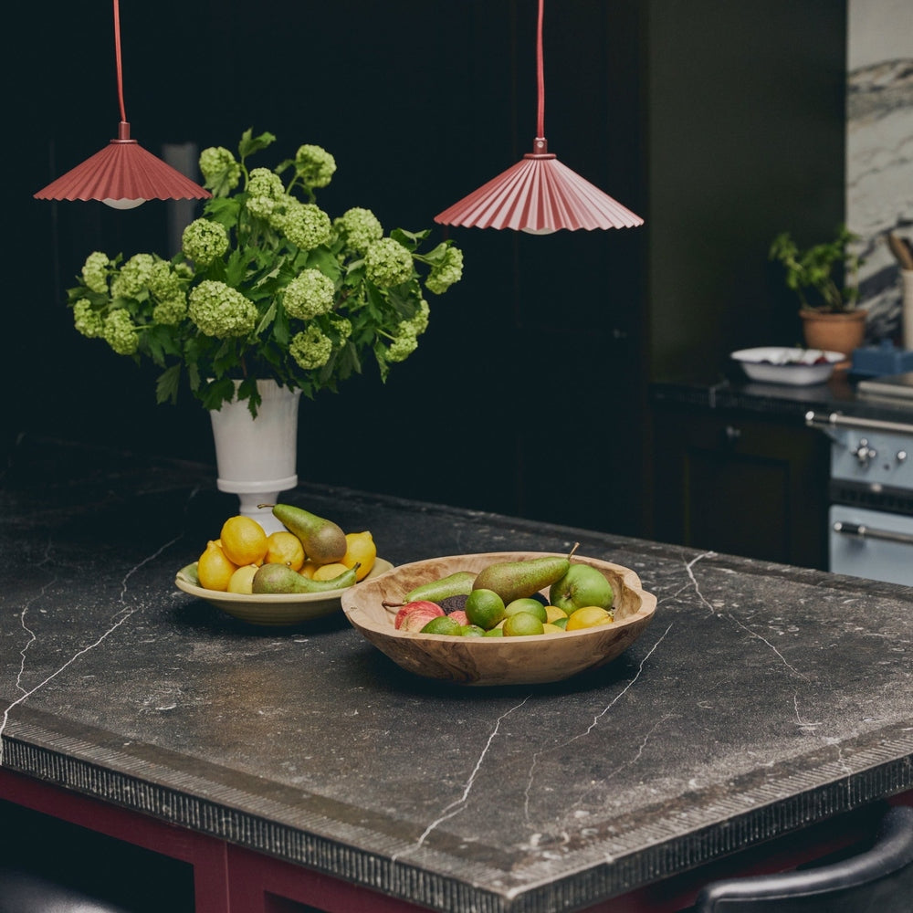 x Emma Gurner: The Pleat Ceiling Pendant Small - Burgundy