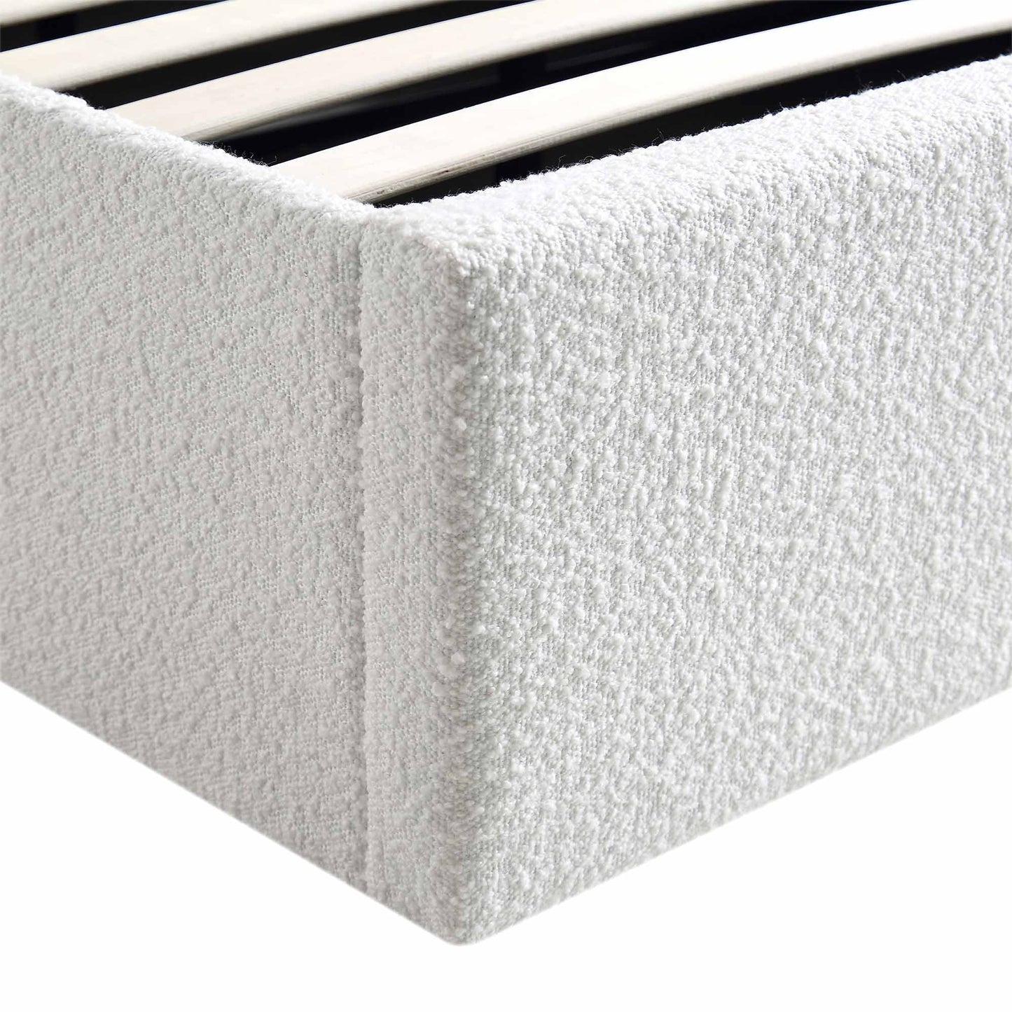 Archer White Boucle Ottoman Storage Bed