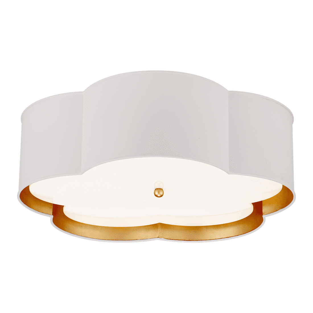 Bryce Large Flower Flush Mount - White & Gild with Frosted Acrylic