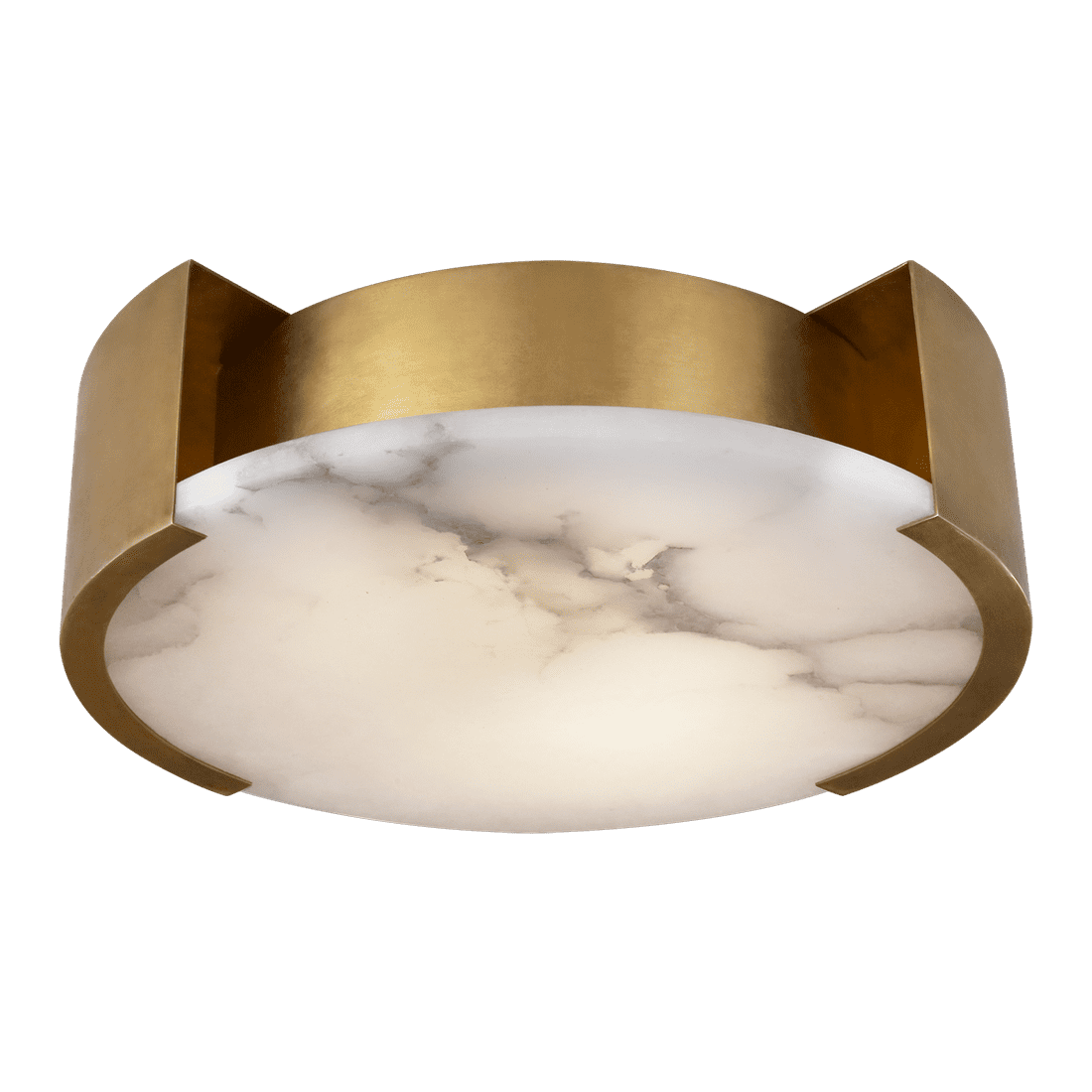 Melange Small Flush Mount - Antique-Burnished Brass with Alabaster