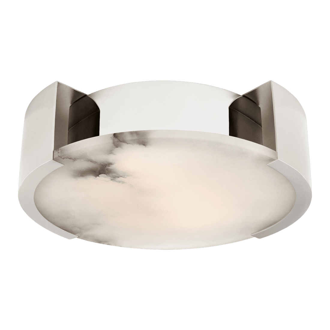 Melange Small Flush Mount - Polished Nickel with Alabaster