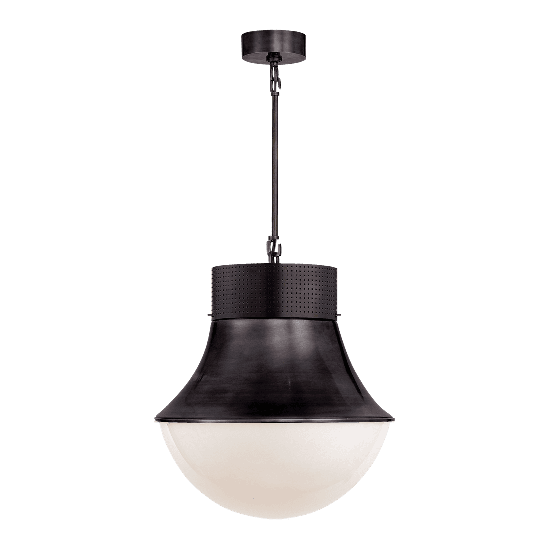 Precision Large Pendant - Bronze with White Glass