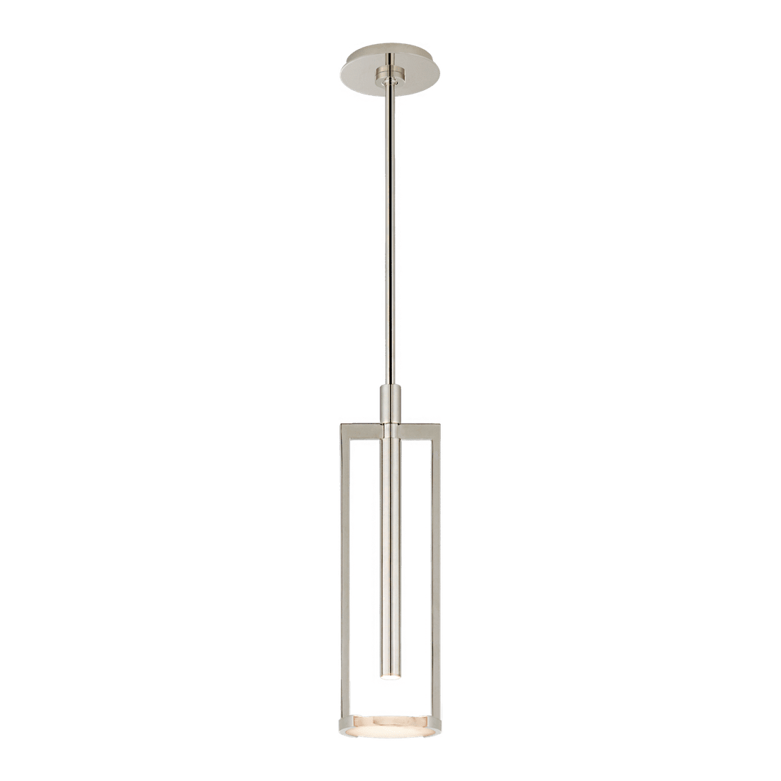 Melange Small Floating Disc Pendant - Polished Nickel with Alabaster