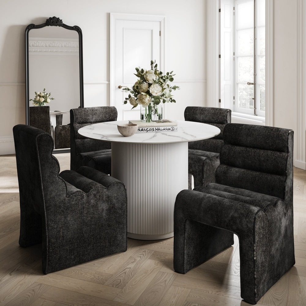 Naomi Accent Chair - Black Velvet Chenille