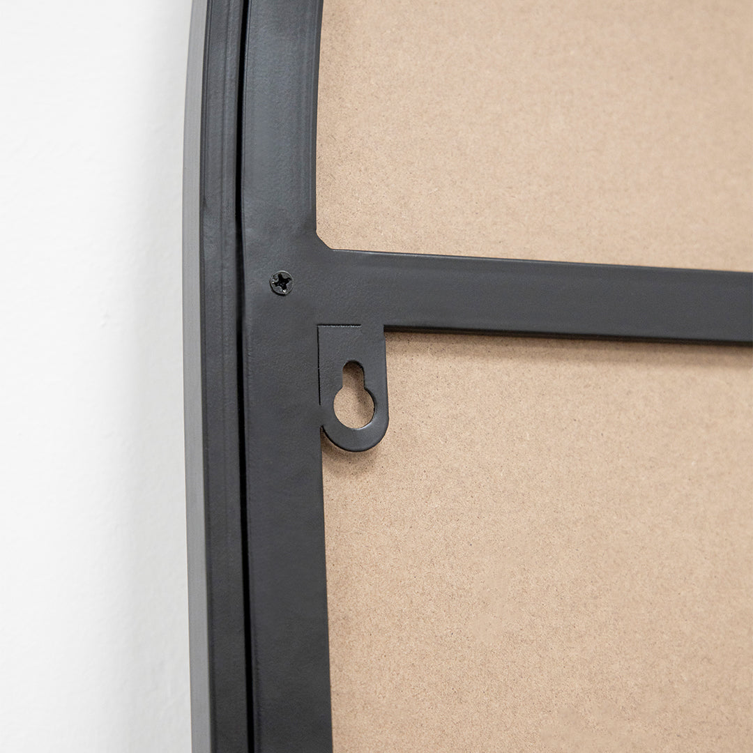 Liberty - Black Arched Metal Overmantle Mirror 120cm x 90cm