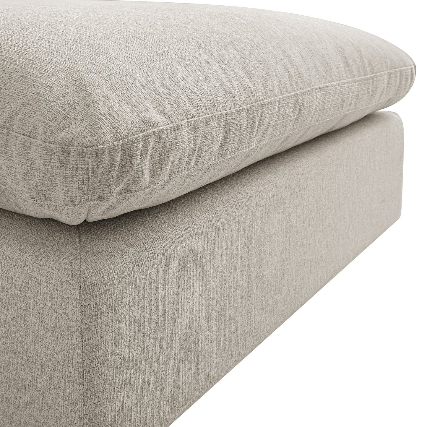 Lutyens Oatmeal Weave Fabric Modular Sofa, Armless Seat