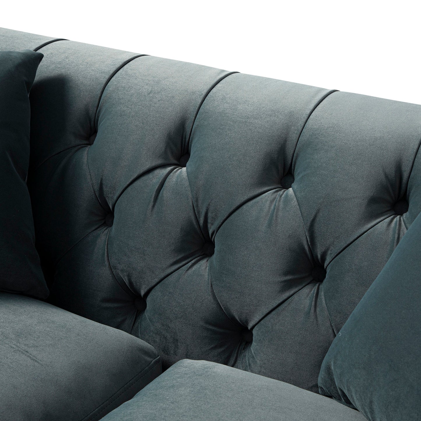 Ashby Chesterfield 2-Seater Sofa, Aegean Blue Velvet