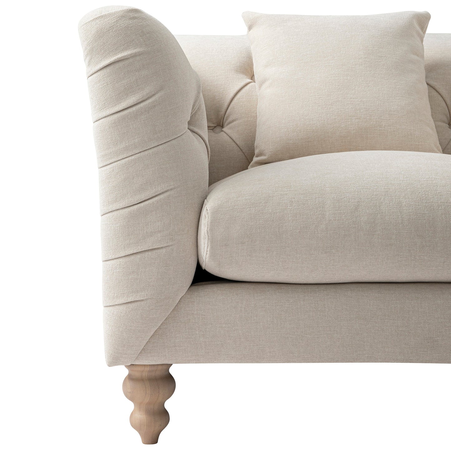 Ashby Chesterfield Armchair, Oatmeal Chenille