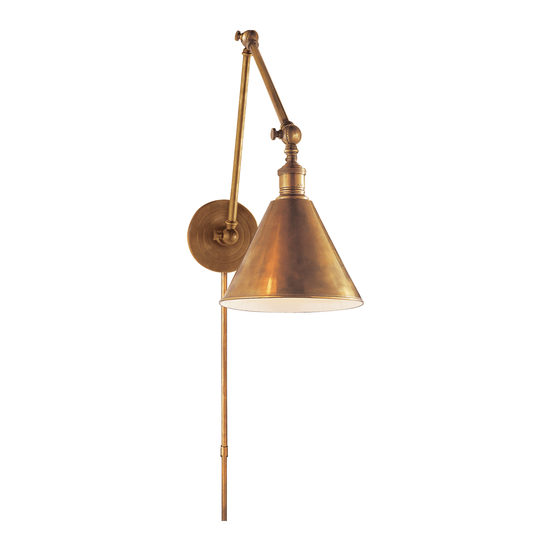 Boston Functional Double Arm Library Light - Antique Brass