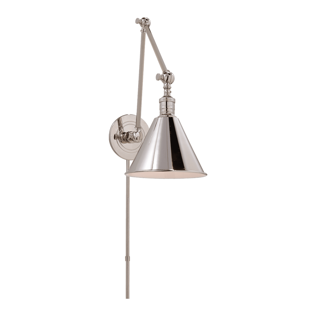 Boston Functional Double Arm Library Light - Polished Nickel