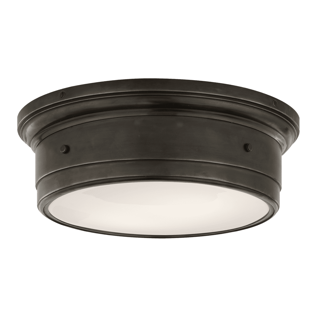 Siena Large Flush Mount - Bronze with White Glass