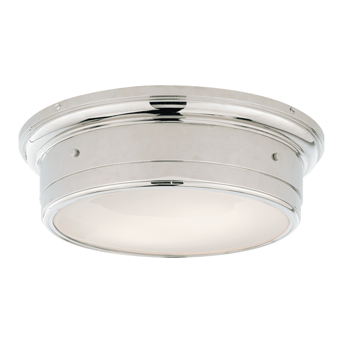 Siena Large Flush Mount - Polished Nickel with White Glass