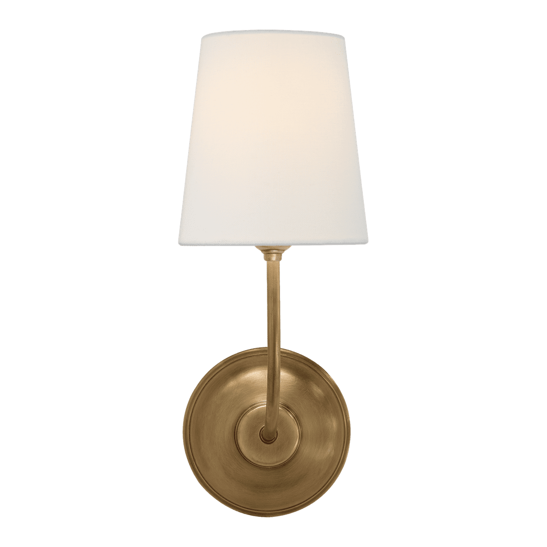 Vendome Single Sconce - Antique Brass with Linen Shade