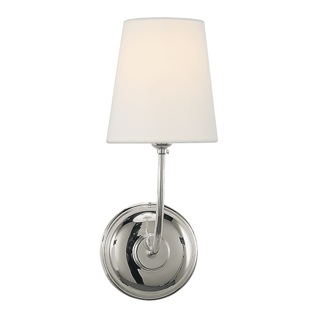 Vendome Single Sconce - Polished Nickel with Linen Shade