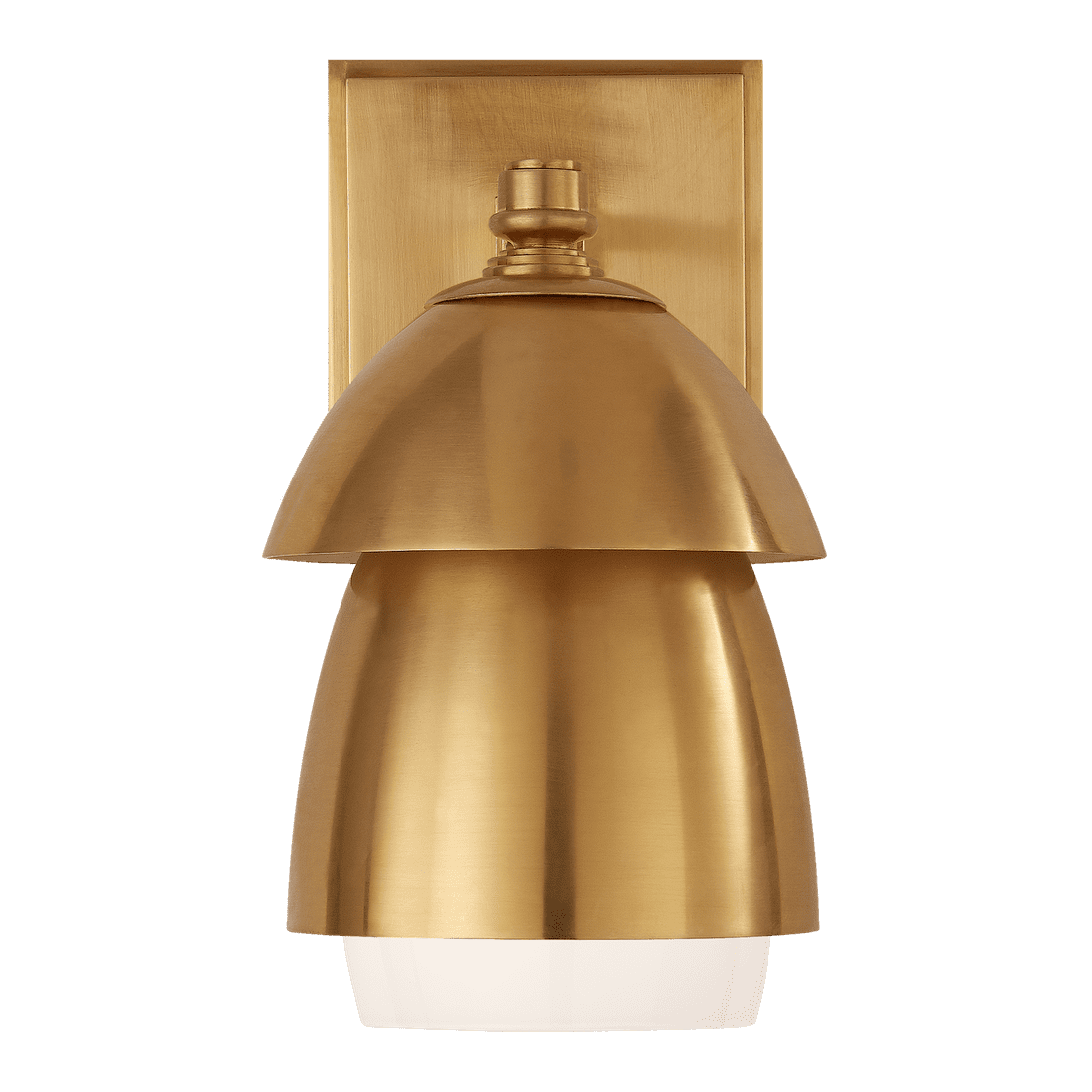 Whitman Small Sconce - Antique Brass & White Glass Shade