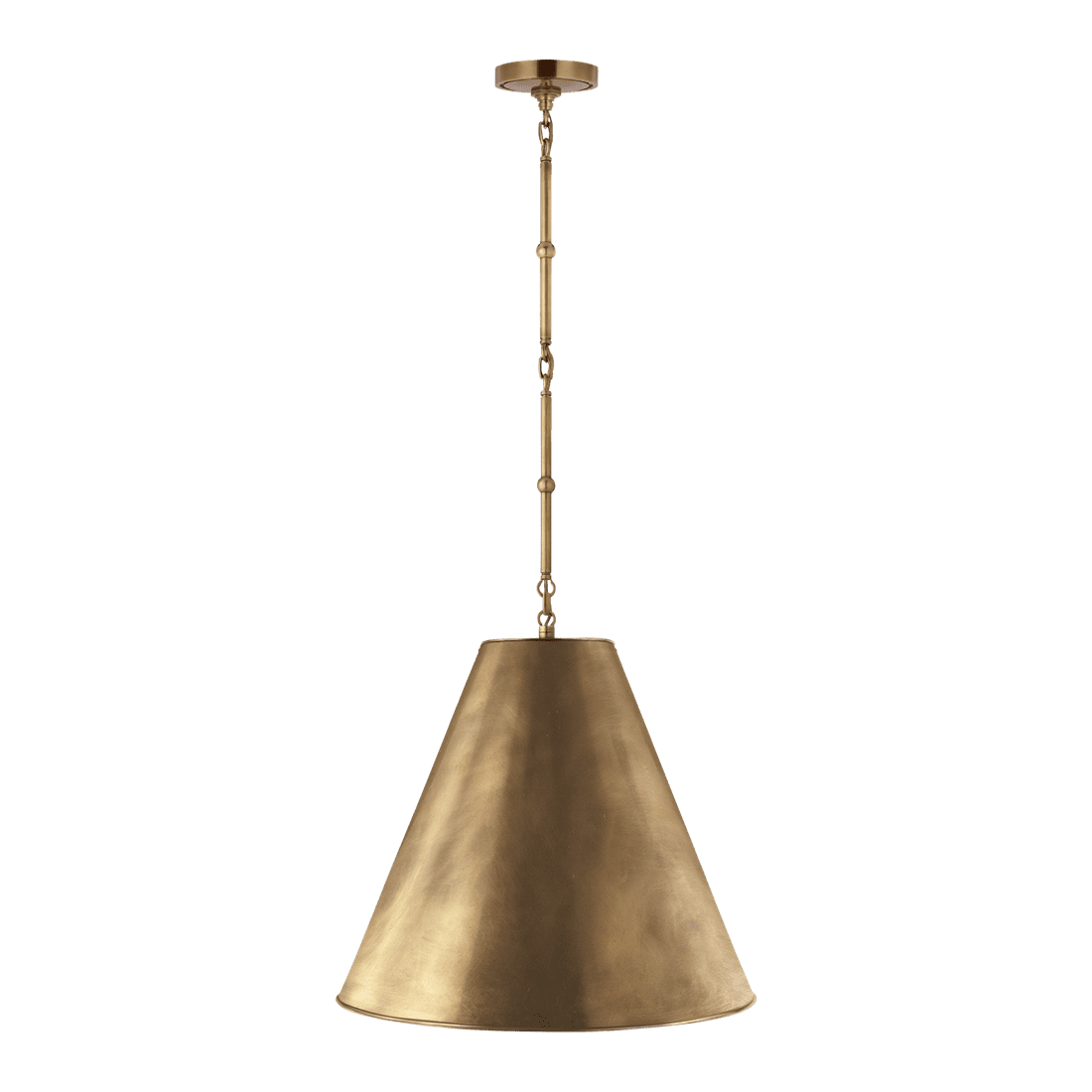 Goodman Medium Hanging Light - Antique Brass with Antique Brass Shade