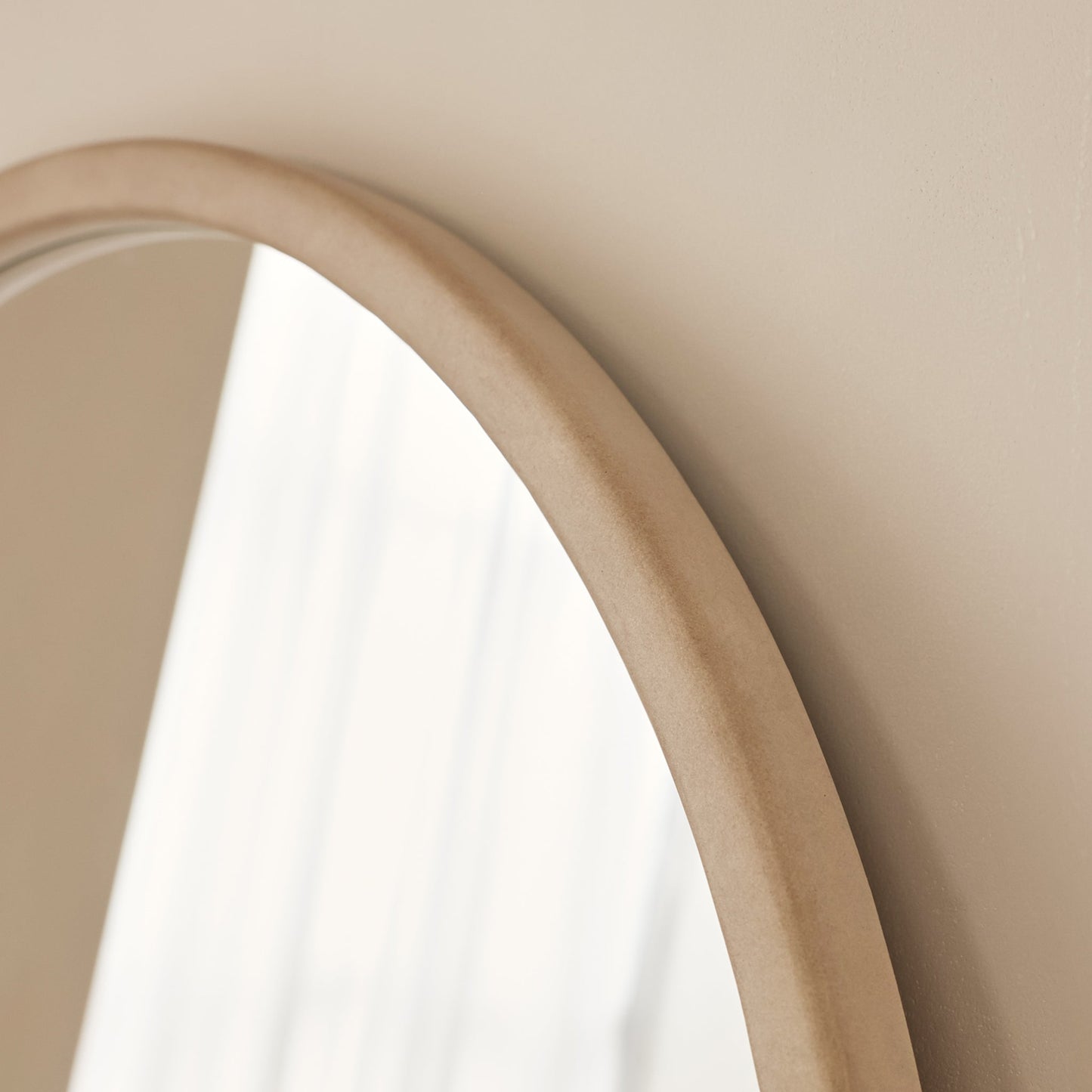Arden - Concrete Round Wooden Wall Mirror 70cm x 70cm