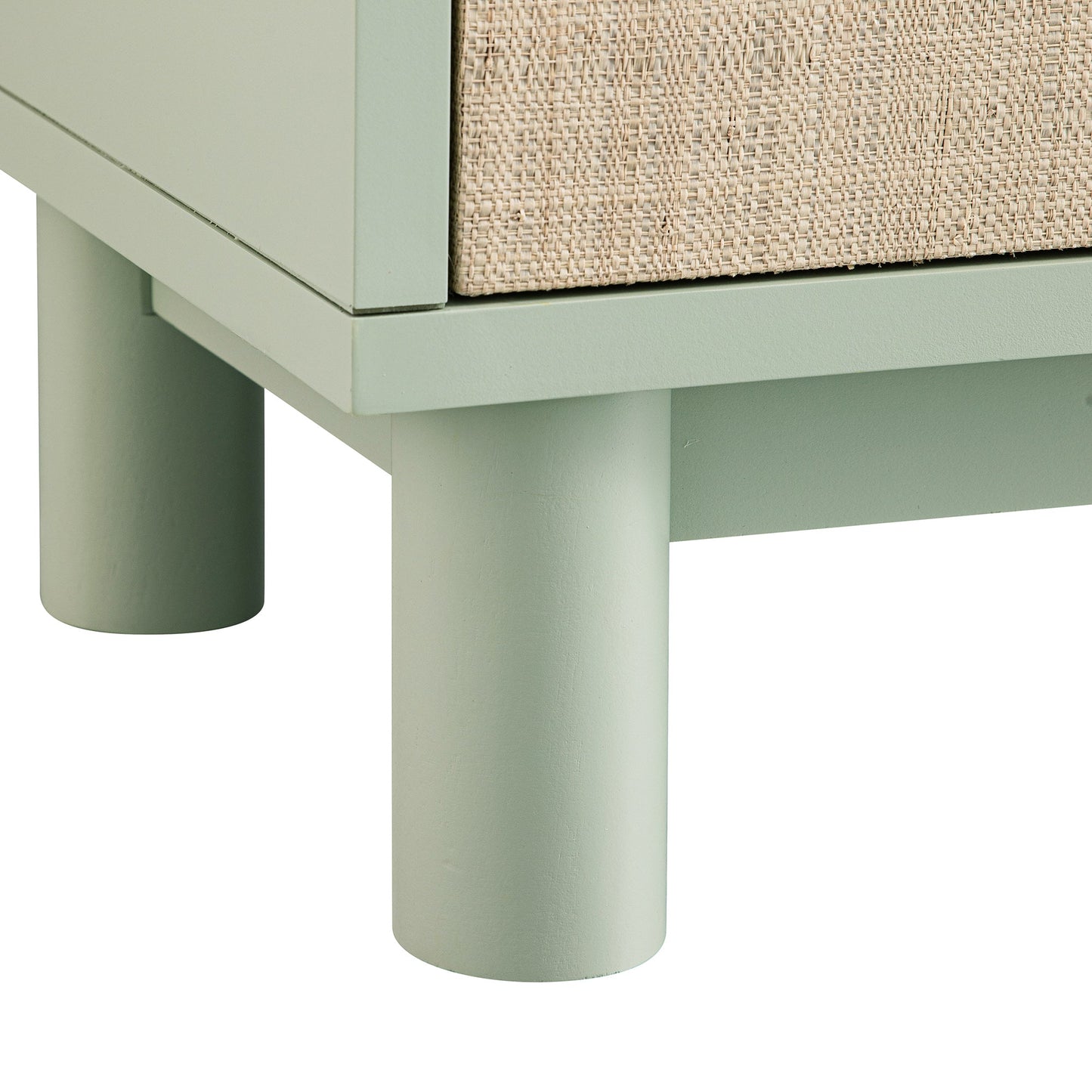 Maude Wide 3-Drawer Sideboard, Muted Pistachio Ash with Raffia