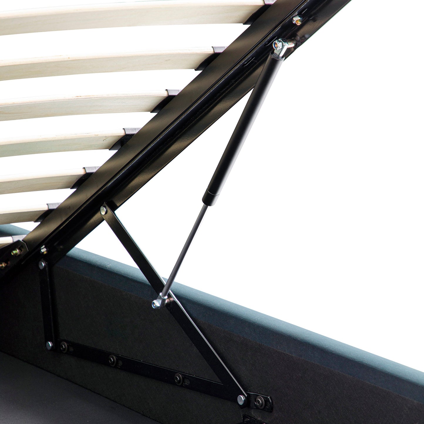 Porchester Ottoman Storage Sleigh Bed, Aegean Blue Velvet