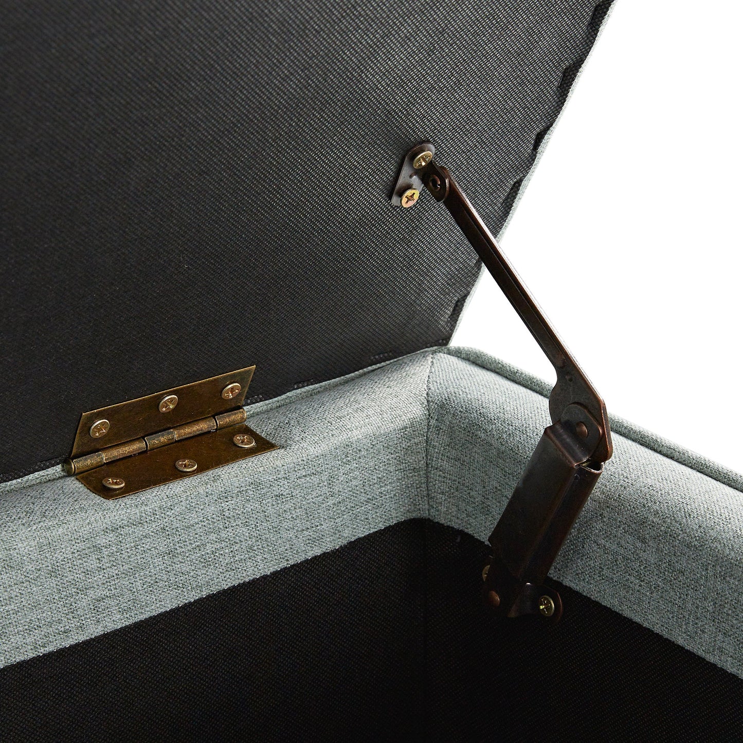 Egerton Box-Pleat Storage Bench, Pale Aqua Brushed Fabric