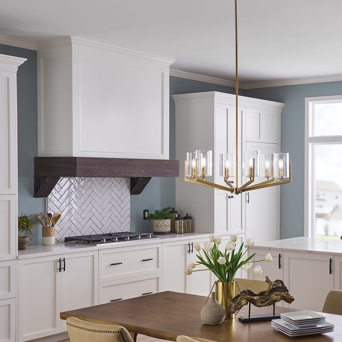 Nye 6 Light Chandelier - Brass