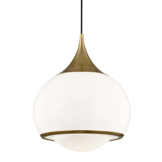 Reese 1 Light Large Pendant Light - Aged Brass