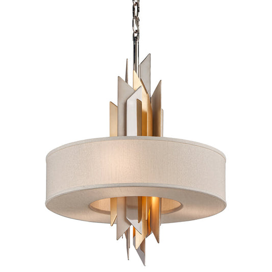 Modernist 4 Light Pendant Light - Silver & Gold