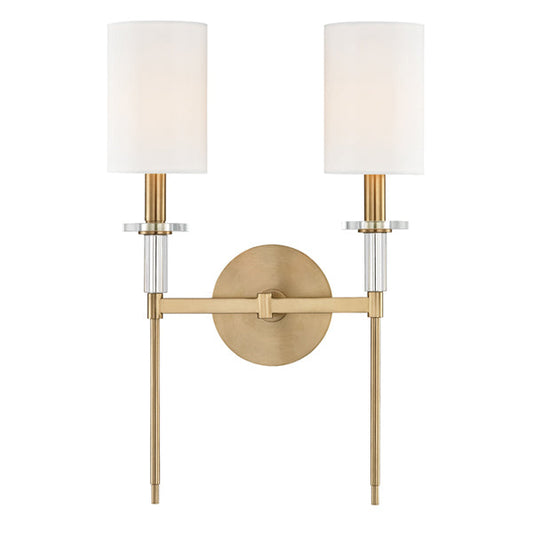 Amherst 2 Light Wall Sconce - Aged Brass