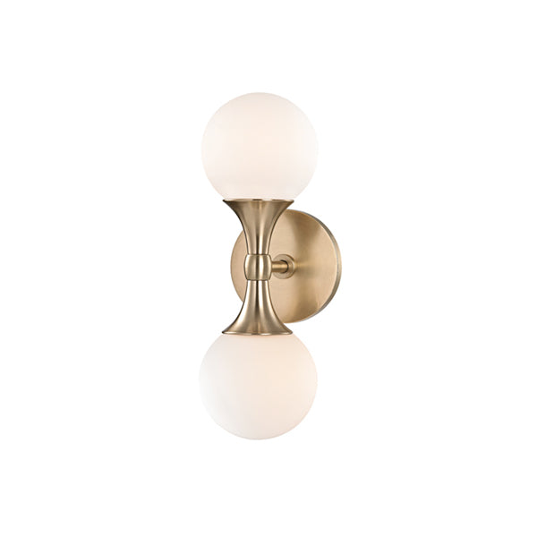 Astoria 2 Light Wall Sconce - Aged Brass
