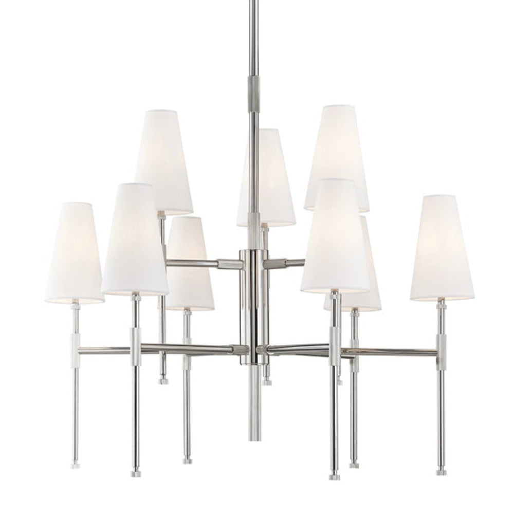 Bowery 9 Light Chandelier - Polished Nickel