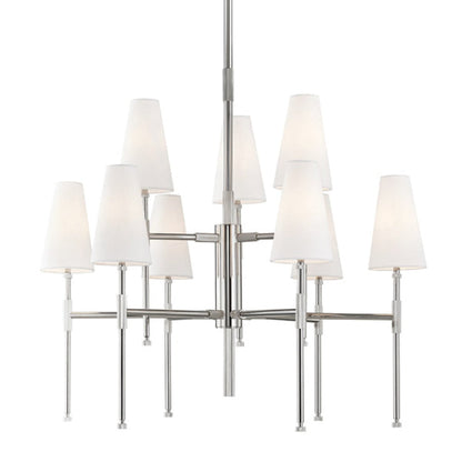 Bowery 9 Light Chandelier - Polished Nickel