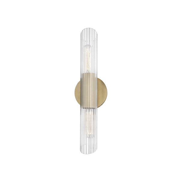 Cecily 2 Light Small Wall Sconce - Aged Brass