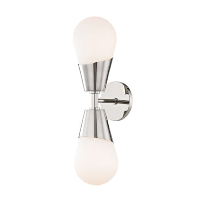 Cora 2 Light Wall Sconce - Polished Nickel