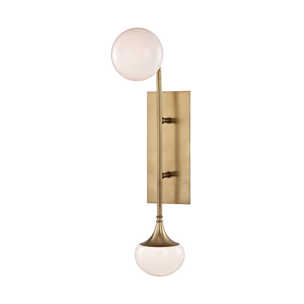 Fleming 2 Light Wall Sconce - Aged Brass