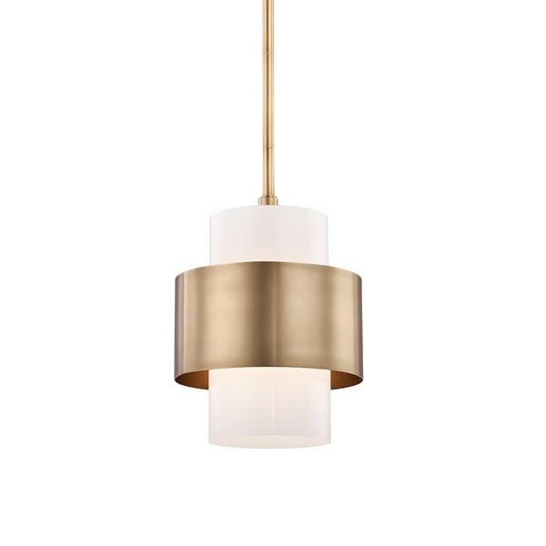 Corinth 1 Light Small Pendant - Aged Brass