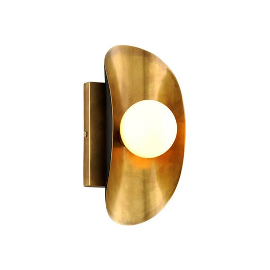 Hopper 1 Light Wall Sconce - Vintage Brass Bronze
