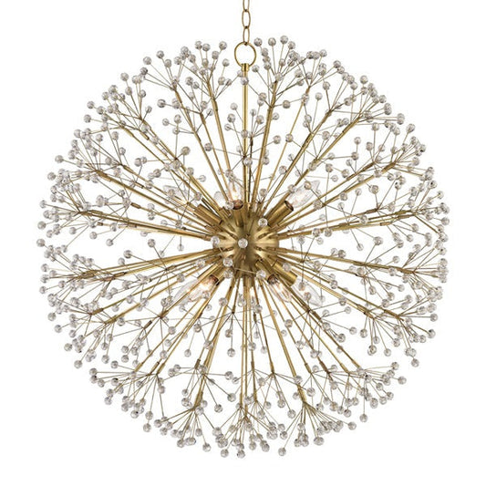 Dunkirk 10 Light Chandelier - Aged Brass